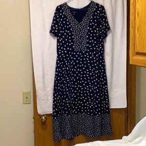Talbots black and cream summer dress 12P